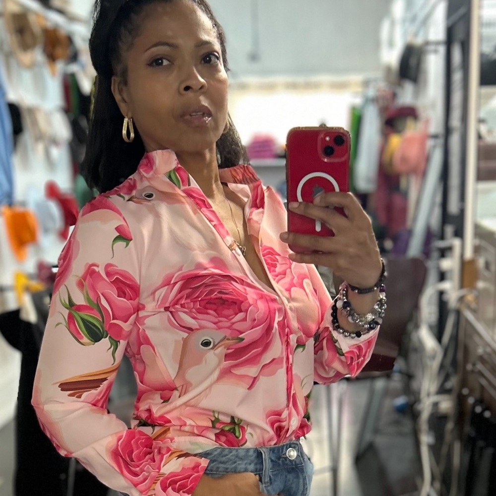 Floral Pink Women's Blouse